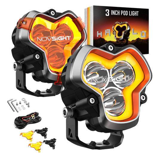 HALO Pro Series 3" LED Pod Lights with Dynamic DRL Modes