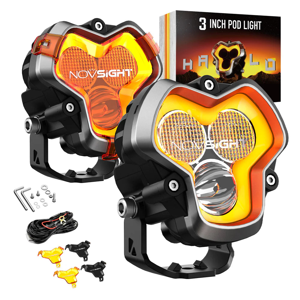 HALO Pro Series 3" LED Pod Lights with Dynamic DRL Modes