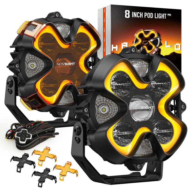 HALO Pro Series 8-inch LED Pod Lights with Dynamic DRL Modes